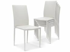 Lot de 30 chaises empilables modan simili (p.u) blanc
