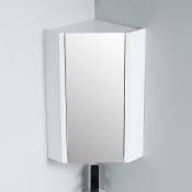 Meuble Miroir d'Angle de salle de bain - Blanc - 31x31
