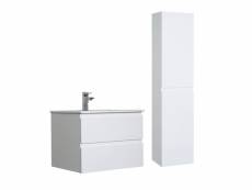 Meuble salle de bain 60 cm + colonne blanc sorrento