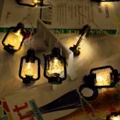 Mini lampe à pétrole avec 20 LED,3 m,2 modes,à piles,maison,mariage,fête,anniversaire,maison,école,fête,décoration,blanc chaud (noir) Groofoo