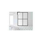 Miroir fenêtre rectangle noir 4 vues 90x120cm