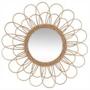 Miroir Fleur rotin D56cm - Atmosphera créateur d'intérieur