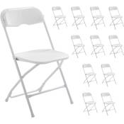 Oviala - Lot de 12 chaises pliantes blanches - Blanc
