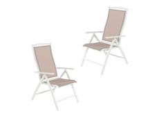 Pack 2 fauteuils outdoor positions blanc,positions inclinables,aluminium T95087152