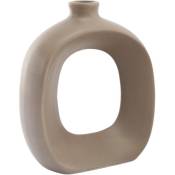 SIL - Vase en grès Oval 16 cm - Taupe