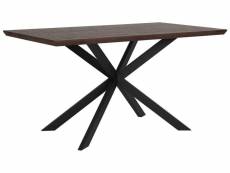 Table 140 x 80 cm bois foncé et noir spectra 168917