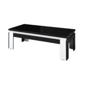 Table basse design lina coloris noir et blanc brillant - Noir
