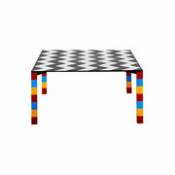 Table carrée Pierre / By George J. Sowden, 1981 / 150 x 150 cm - Memphis Milano multicolore en bois