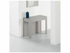 Table console extensible ulisse acier pieds inox rallonge aluminium coloris gris tourterelle 20101002242