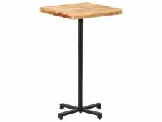 Table de bar carrée 60x60x110 cm bois de manguier