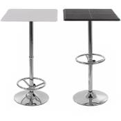 Table de bar / table haute Chicago, avec repose-pied, 63x63x110cm, blanc