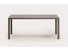 Table de jardin en aluminium finition marron - longueur 180 x profondeur 90 x hauteur 75 cm