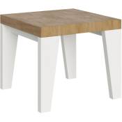 Table extensible 90x90/246 cm Naxy Mix Plateau Chêne