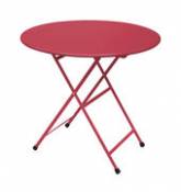 Table pliante Arc en Ciel / Ø 80 cm - Emu rouge en métal