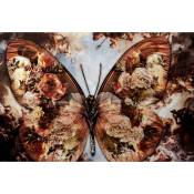 Tableau en verre papillon anges et fleurs 150x100cm