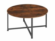 Tectake table basse aberdeen 88,5x47cm - bois foncé industriel 404342