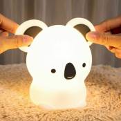 Veilleuse Enfant,Veilleuse Bebe,Veilleuse Prise Electrique LED Rechargeable,Lampe de Chevet Tactile,Veilleuse Koala Portable Fille Garcon
