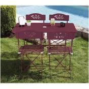 Venone - Ensemble table et chaises de jardin - 4 places - Bordeaux - bordeaux
