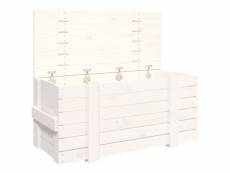 Vidaxl boîte de rangement blanc 91x40,5x42 cm bois massif de pin