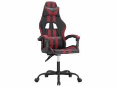 Vidaxl chaise de jeu pivotante noir et rouge bordeaux similicuir