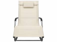 Vidaxl chaise longue textilène crème et gris