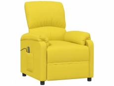Vidaxl fauteuil de massage jaune clair tissu