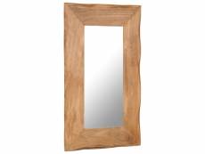 Vidaxl miroir cosmétique 50x80 cm bois solide d'acacia 246268