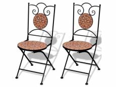 Vidaxl set de 2 chaises mosaïque en terre cuite 41529