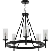 Vintage Style - Lampe de plafond - Lampe suspendue - Chandelier - Loney Noir - Métal - Noir