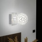 Applique murale led design boule de cristal spot interrupteur éclairage projecteur