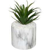 Atmosphera - Plante artificielle - pot en marbre - H17 - 5 cm créateur d'intérieur - Blanc
