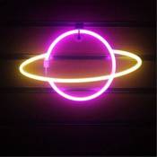 Baicccf - Planet Neon Light Led Signs Décoration murale, Planet Neon Signs Led Neon Wall Sign Pink Neon Lights
