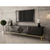 Bestmobilier - Celeste - meuble tv - 190 cm - style contemporain - noir / doré - Noir / Doré