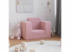 Canapé original pour enfants rose peluche douce - 53 x 37 x 38