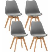 CLP - Ensemble de 4 chaises de déjeuner avec une session ergonomique de design moderne dans différentes couleurs colore : Gris