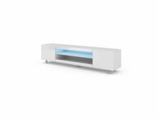 Commode meuble tv led kate blanc brillant 41,6x189x37cm (hxlxp) design moderne de haute qualité