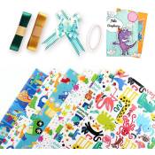 Csparkv - Papier couché épais, papier d'emballage de dessin animé, jouets mignons pour enfants, cadeaux d'anniversaire, papier d'emballage