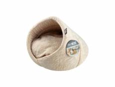 Doulito-niche velours pour animaux - broderie fleurie
