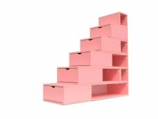 Escalier cube de rangement hauteur 150cm rose pastel