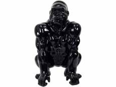 Gorille accroupi en résine 46 cm noir