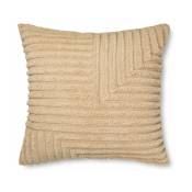 Grand coussin en laine sable 80 x 80 cm Crease - Ferm