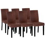 Idmarket - Lot de 6 chaises hannah marron vintage pour