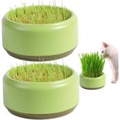 Jardinière d'herbe à chat 3 pièces tasses rondes
