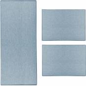 Karat - Descente de lit Sabang 3 pièces Bleu 1 tapis: 67 x 250 cm + 2 tapis: 67 x 140 cm - Bleu