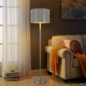 Lampadaire salon lampadaire moderne - lampadaire en tissu abat-jour design étoile or gris 144cm lampadaire en métal avec douille E27 interrupteur au