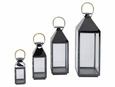 "lanternes giardino set de 4 noires"