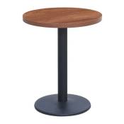 Les Tendances - Table de bar ronde bois foncé et pied acier noir Snooka 60cm