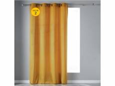 Lot de 2 rideaux tamisant 140 x 240 cm velours doux velvetine jaune RIDEAUX2021899ET