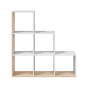 Loungitude - Bibliothèque escalier jade avec 6 cubes
