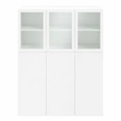 Meuble de rangement blanc avec portes battantes vitrées GoodHome Atomia H. 187 5 x L. 150 x P. 35 cm
